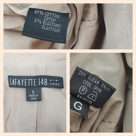 Lafayette 148 Cotton Sateen Blazer Jacket 6 Tan - Picture 8 of 8